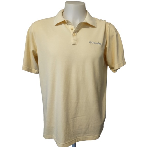 Columbia Other - Columbia Polo Shirt Mens Medium Golf Casual Omni-Wick blend 3 button Logo Yellow